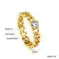Damen Zierlicher Ring mit funkelndem Zirkonia und hochwertiger goldplattierter Edelstahl-Oberfläche Shop Nory