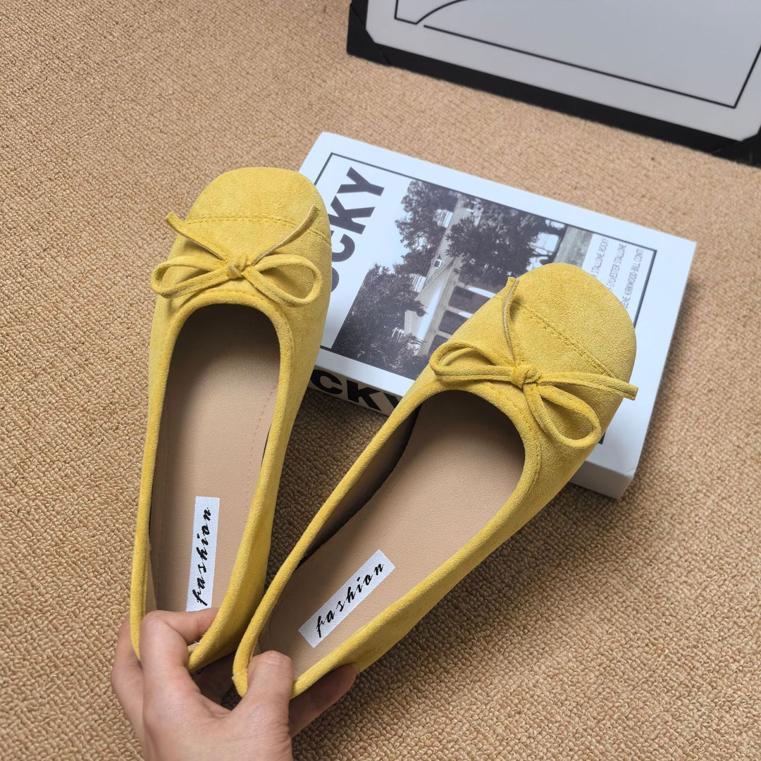 Damen Ballerinas mit elegantem Glanz und verspieltem Schleifendetail