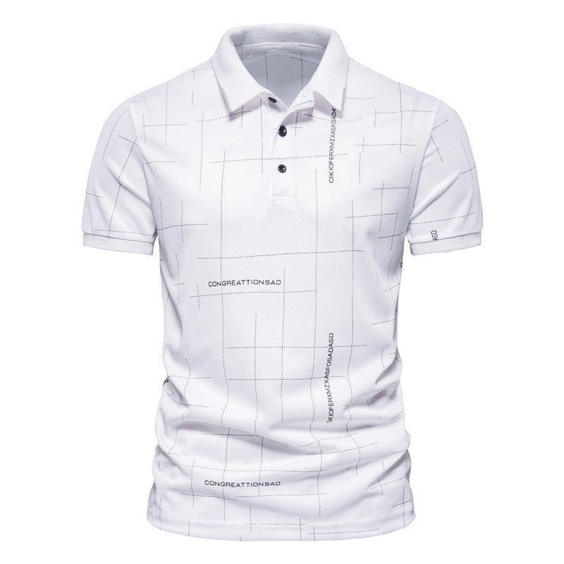 Herren Poloshirt mit modernem grafischen Druck und atmungsaktiver Funktion