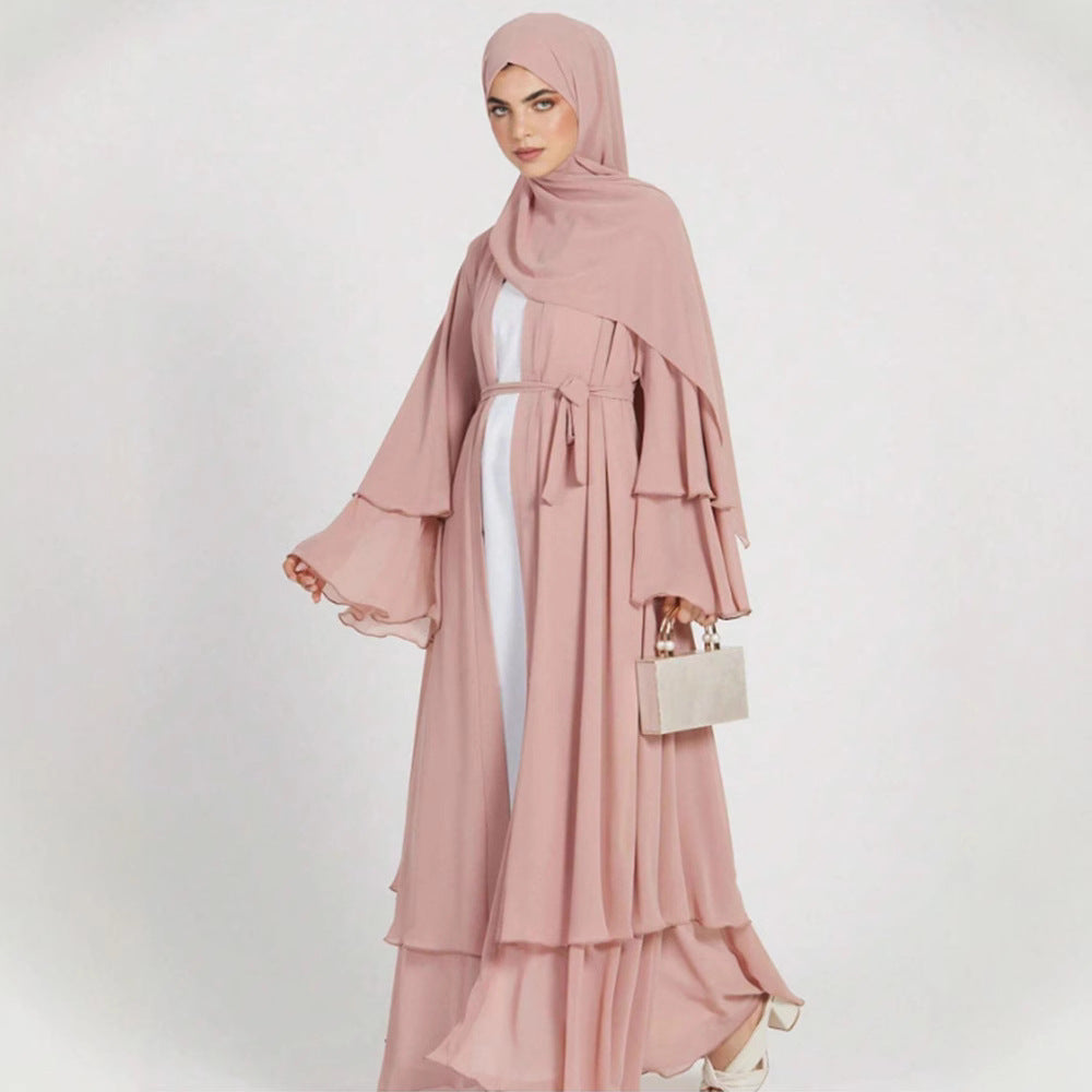 Damen Elegante und fließende lange Kaftan mit offenen Ärmeln