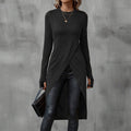 Damen eleganter Longsleeve mit raffinierter Wickeloptik Shopnory