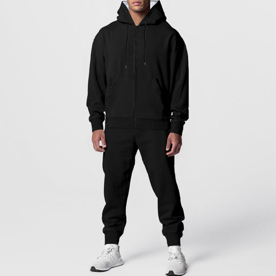 Herren nan zweiteiliges Trainingsset mit durchgehendem Reißverschluss, doppellagiger Kapuze und tapered Jogginghose Shop Nory