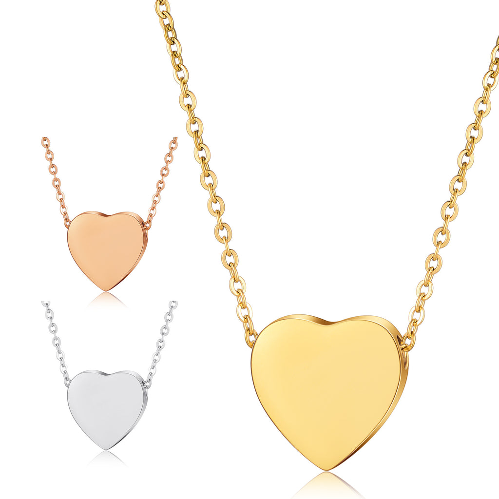 Damen Halskette mit gravierbarem Herzanhänger aus hochwertigem Edelstahl Shop Nory