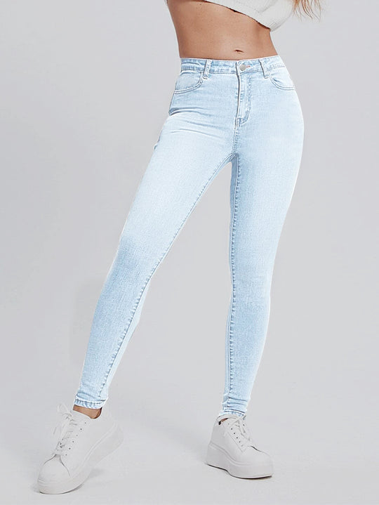 Damen Hochgeschnittene elastische Skinny-Jeans mit hoher Taille und Slim-Fit Shop Nory
