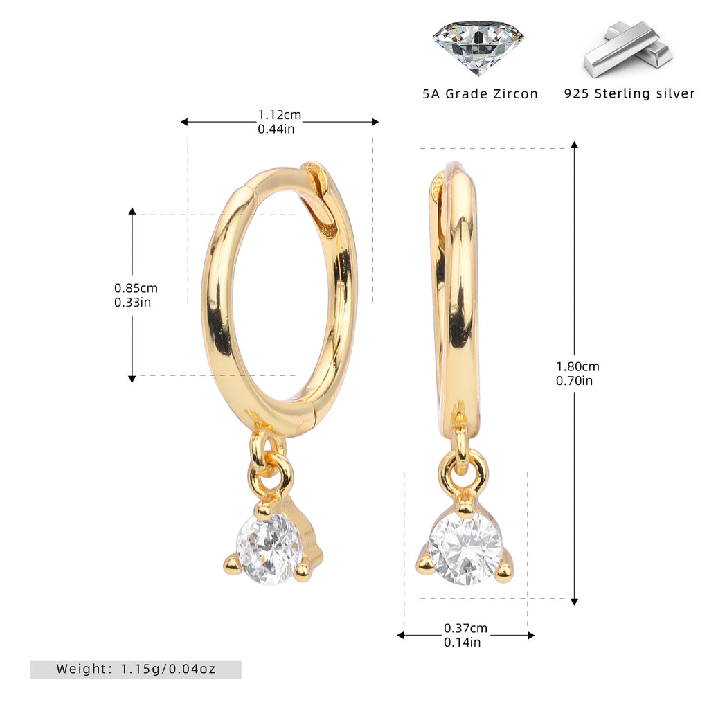 Damen Ohrhänger mit funkelnden Zirkon-Anhängern aus hochwertigem 925 Sterling Silber Shop Nory