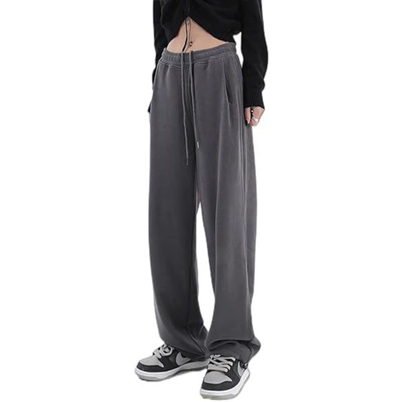 Damen nan lockerfallende Palazzohose aus Sweat mit hochgeschnittenem Komfortbund, Tunnelzug und seitlichen Eingrifftaschen Shop Nory
