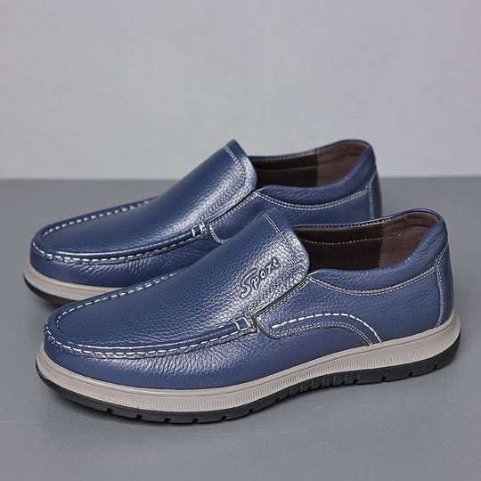 Herren Klassische Lederoptik Slipper im Mokassin-Stil mit gepolsterter Komfortsohle Shop Nory