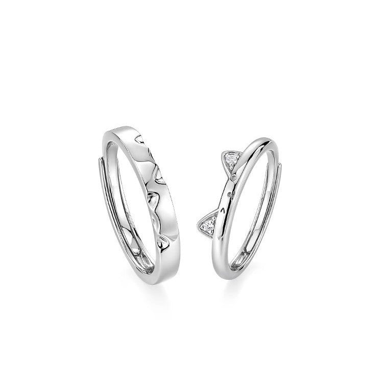 Damen Ring-Set mit kreativem Katzenmotiv und funkelnden Zirkonia Shop Nory
