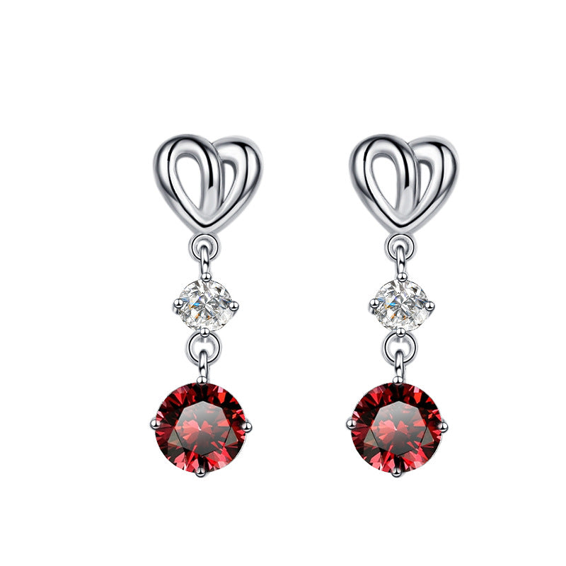 Damen Ohrhänger mit herzlichem Design und strahlendem Zirkonia Shop Nory