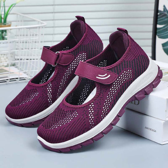 Damen Komfortable Ballerinas mit flexiblem Klettverschluss
