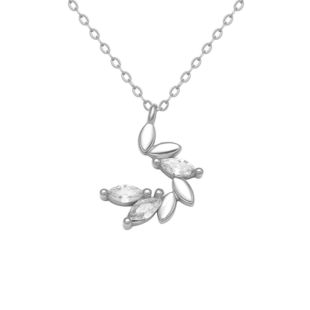 Damen Halskette mit filigranem Anhänger und funkelnden Zirkonia-Details Shop Nory