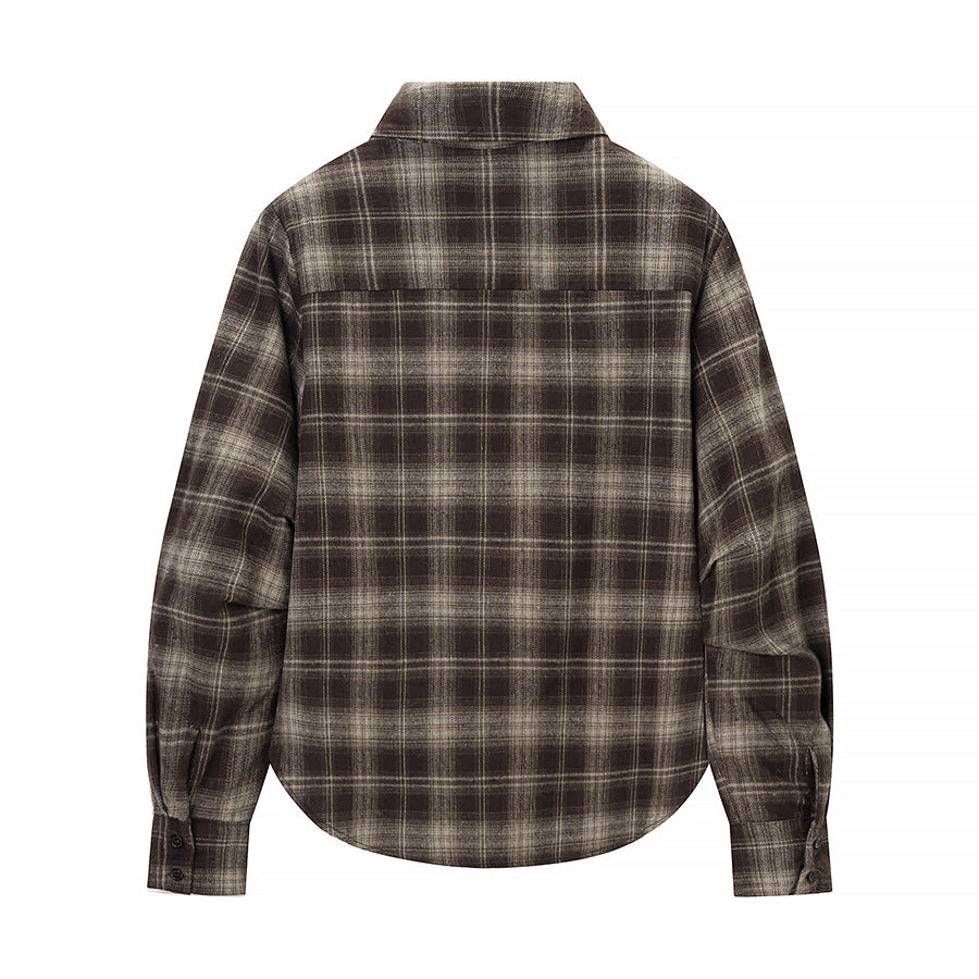Damen Kariertes Baumwollhemd mit Wickel‑Drapierung und Oversize‑Silhouette Shop Nory