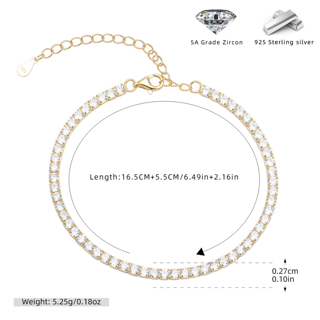 Damen Armband mit funkelnden Zirkonsteinen und edlem 925 Sterling Silber Shop Nory