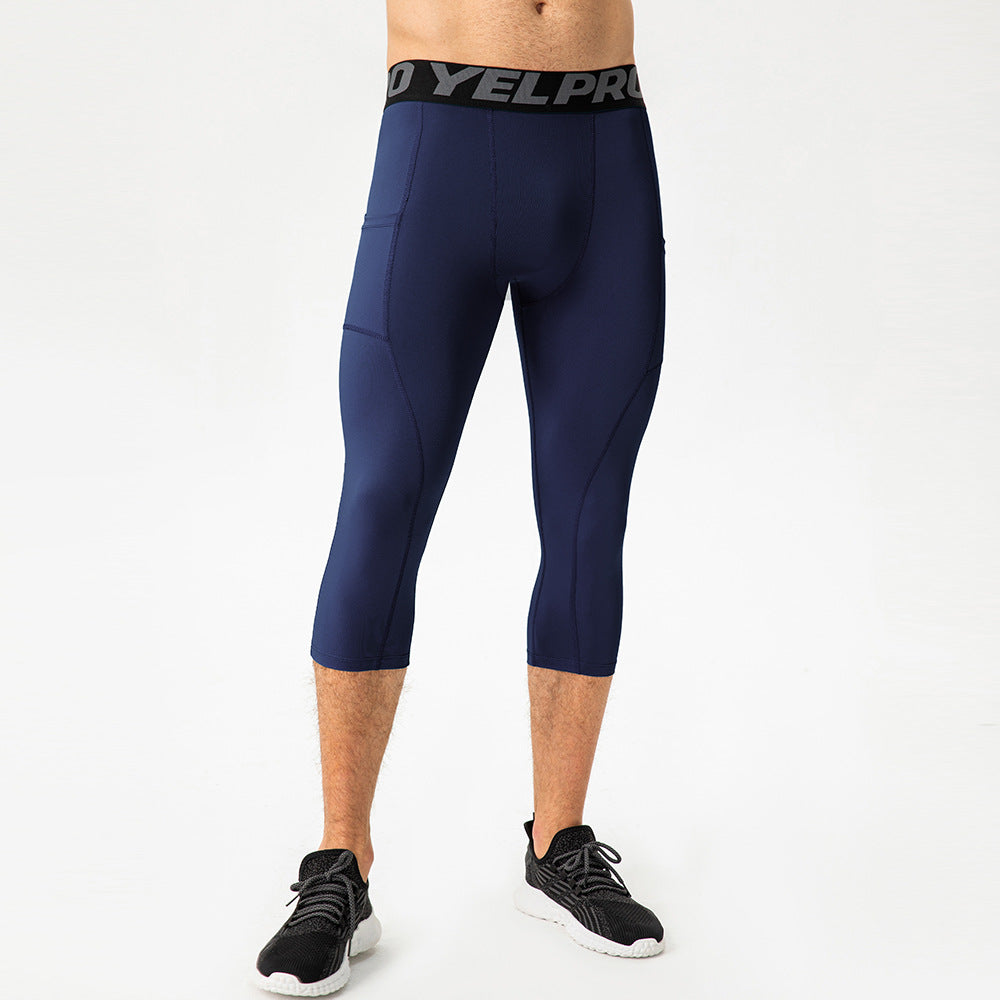 Herren Sportliche Kompressions-Leggings mit praktischen Taschen und atmungsaktiver Technologie