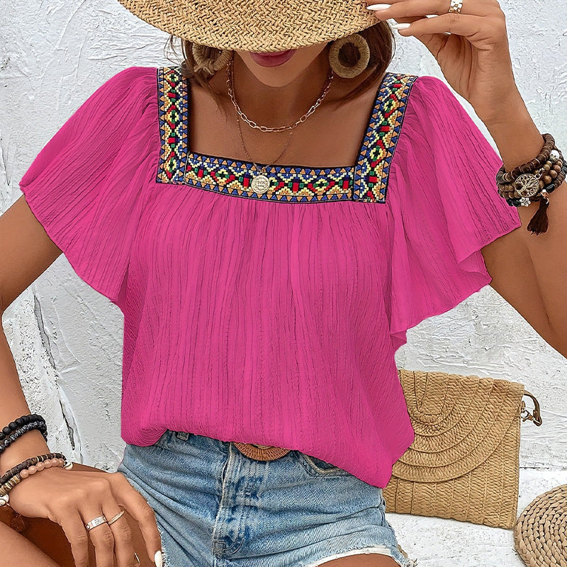 Damen Luftige Sommerbluse mit Stickereien