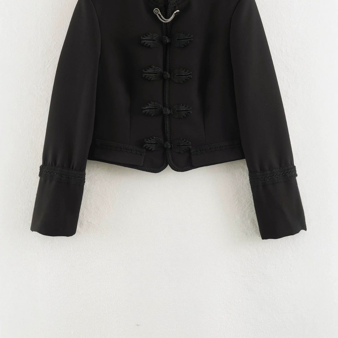 Damen Taillierte Kurzjacke im Habsburger inspirierten Militärstil mit Kordelverschluss Shop Nory