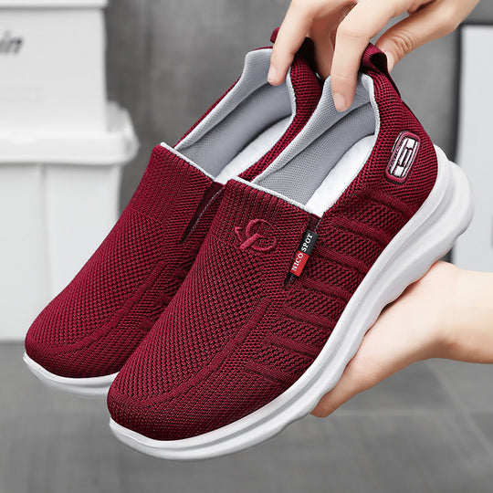 Herren nan atmungsaktiver gestrickter Slip-On Sneaker mit elastischem Einstieg und stoßdämpfender EVA-Zwischensohle Shop Nory