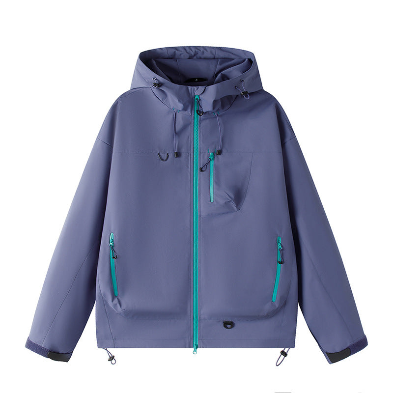 Herren Leichte Tech-Softshelljacke mit Kapuze, verstellbarem Saum und Kontrast-Reißverschlüssen Shop Nory