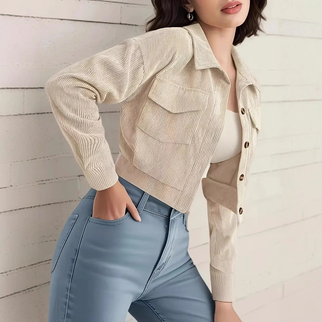Damen Kurzarm-Cropped-Jeansjacke