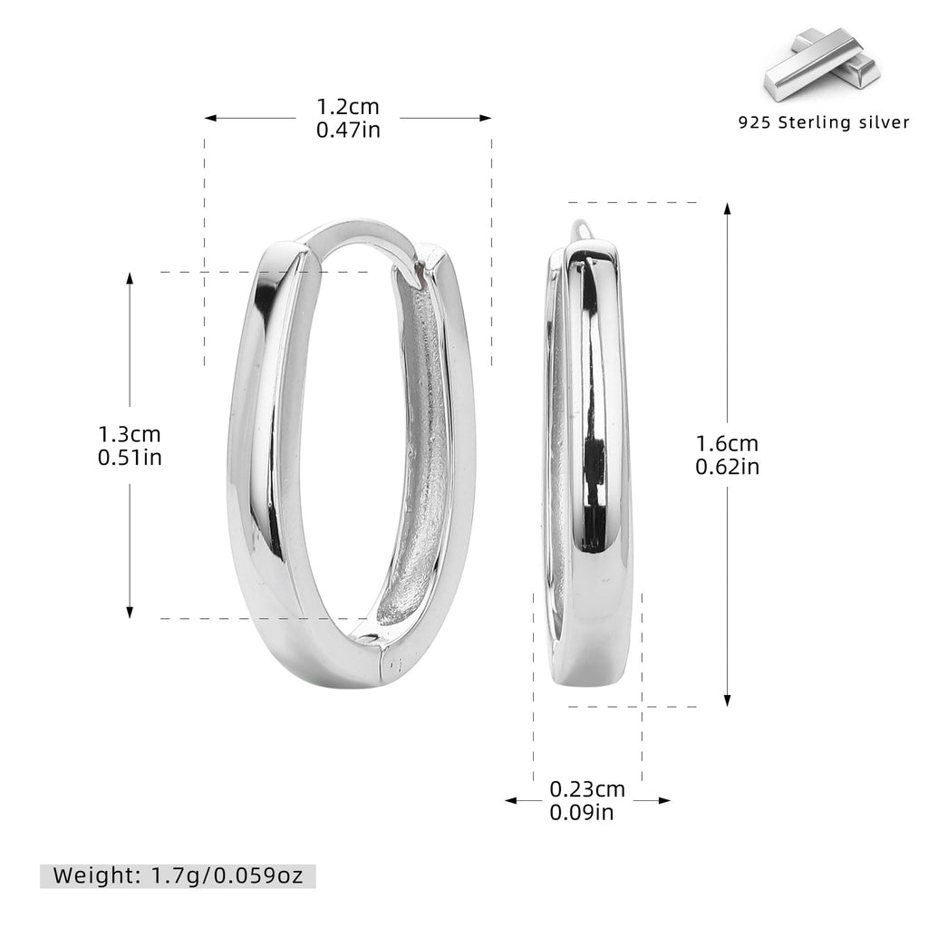 Damen Creolen im eleganten, klassischen Design aus hochwertigem 925 Sterling Silber Shop Nory