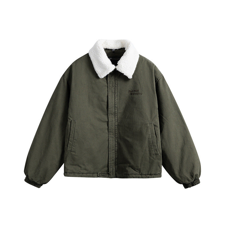 Herren Kurz geschnittener Canvas-Blouson mit Teddykragen und wattierter Thermofütterung Shop Nory