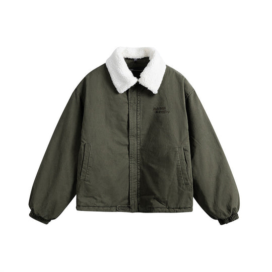 Herren Kurz geschnittener Canvas-Blouson mit Teddykragen und wattierter Thermofütterung Shop Nory