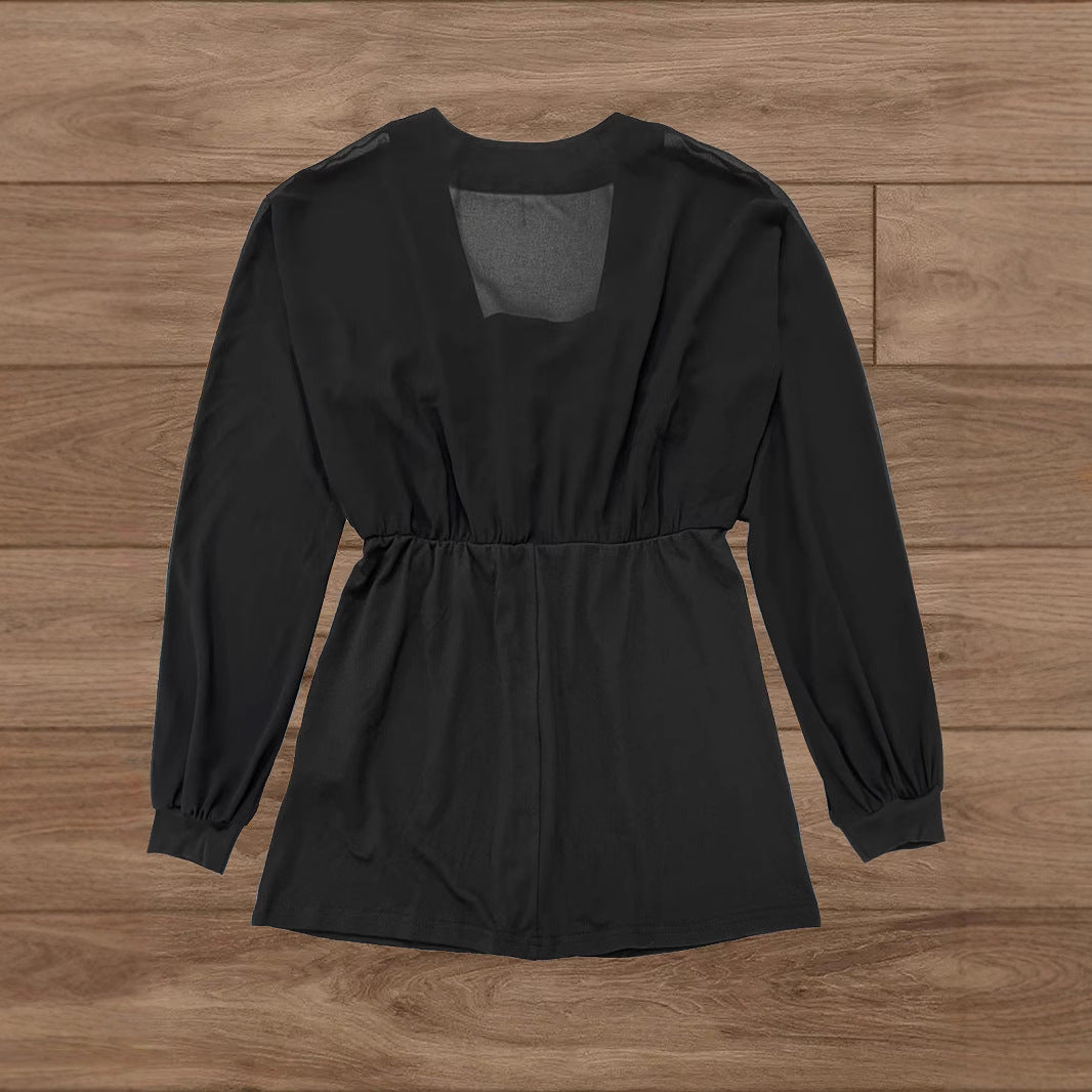 Damen transparentes Chiffon-Blusentop mit Knopfleiste und taillierter Passform Shop Nory