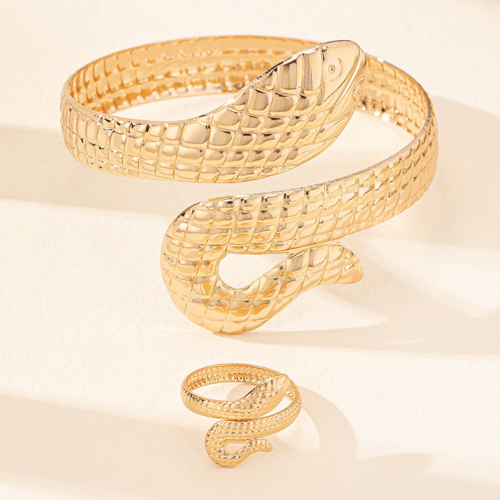 Damen Armreif und Ring im eleganten Schlangen-Design Shop Nory