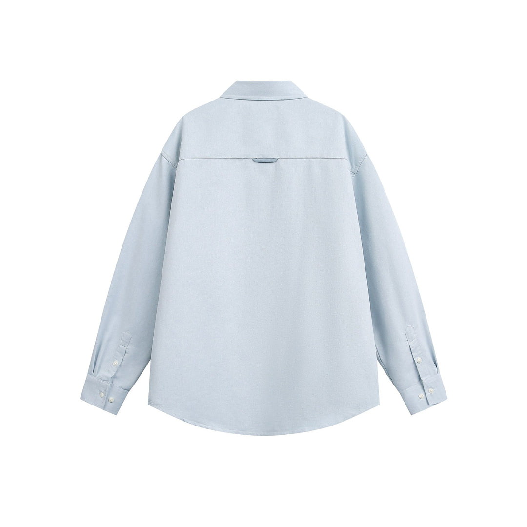 Unisex Oversize Patchwork-Jeanshemd mit kastigem Schnitt Shop Nory