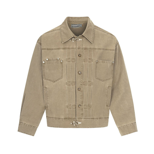 Herren Canvas-Utility-Blousonjacke mit Tunnelzug und Ziersteppungen Shop Nory