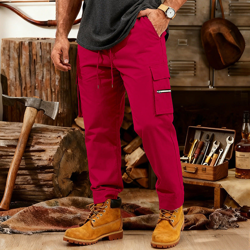 Herren Cargo-Jogginghose mit Multifunktionalen Reißverschluss-Taschen & Elastischem Bündchen Shop Nory