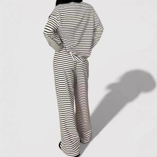 Damen Bequemes gestreiftes Lounge-Set
