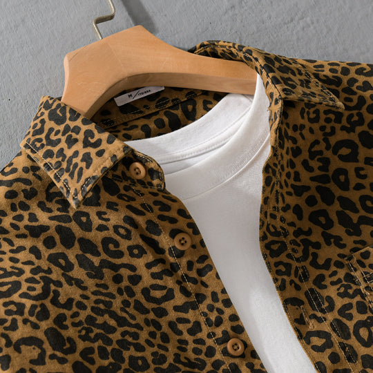 Damen Oversized Hemdjacke im Leo‑Design mit aufgesetzten Taschen Shop Nory