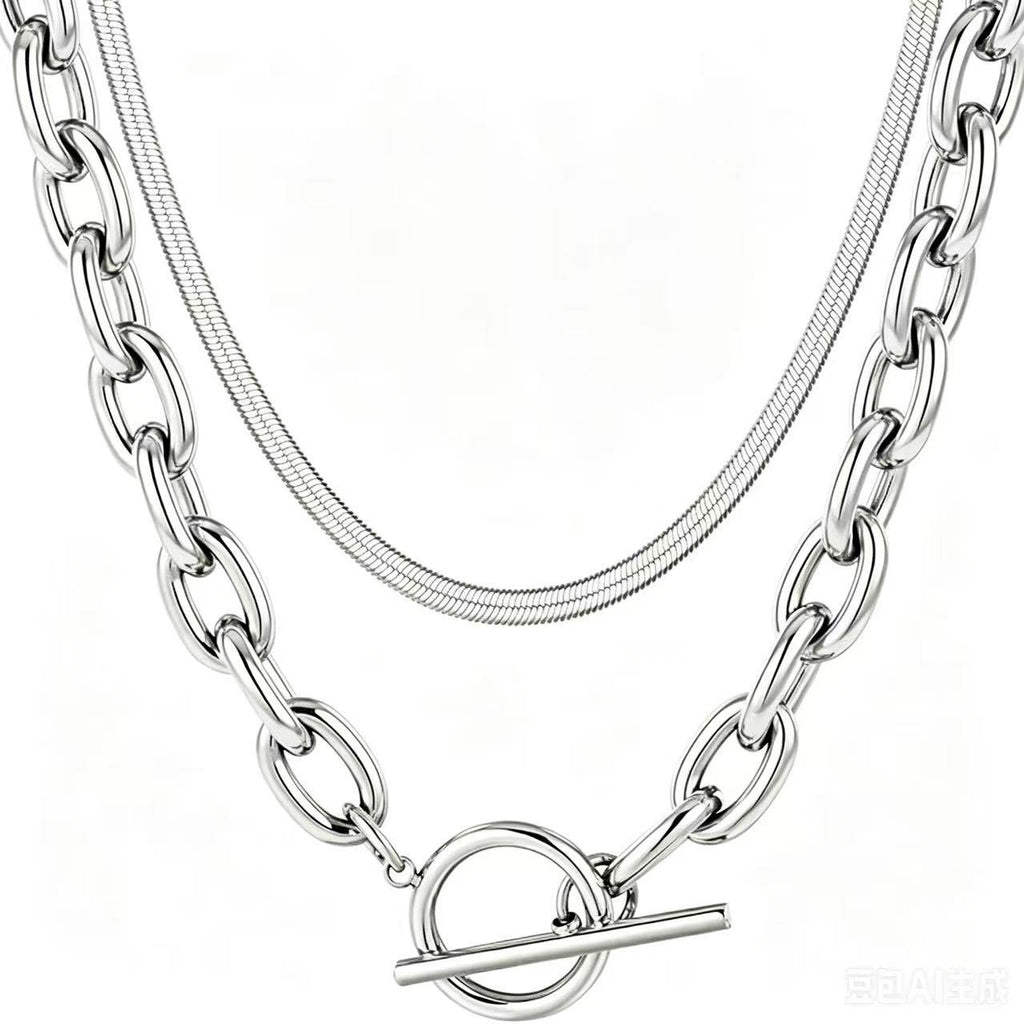 Damen Halskette mit robustem Glieder- und feinem Gliederketten-Design Shop Nory