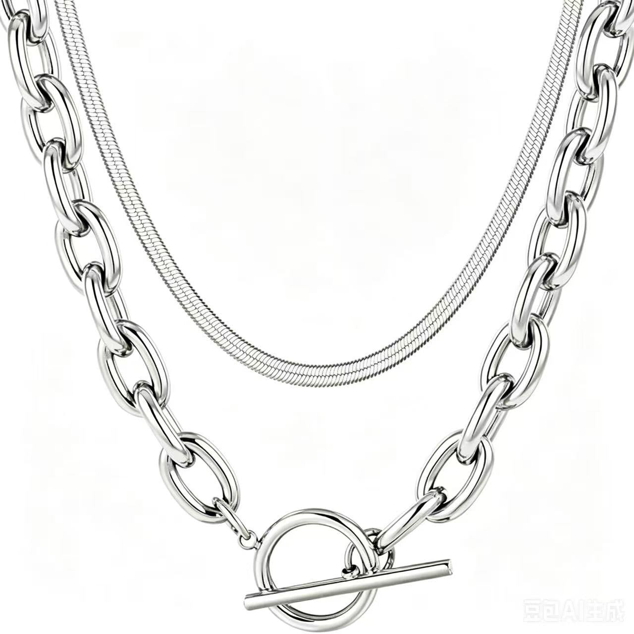 Damen Halskette mit robustem Glieder- und feinem Gliederketten-Design Shop Nory