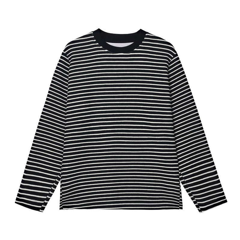 Unisex Lässiges gestreiftes Langarm-T-Shirt Shop Nory