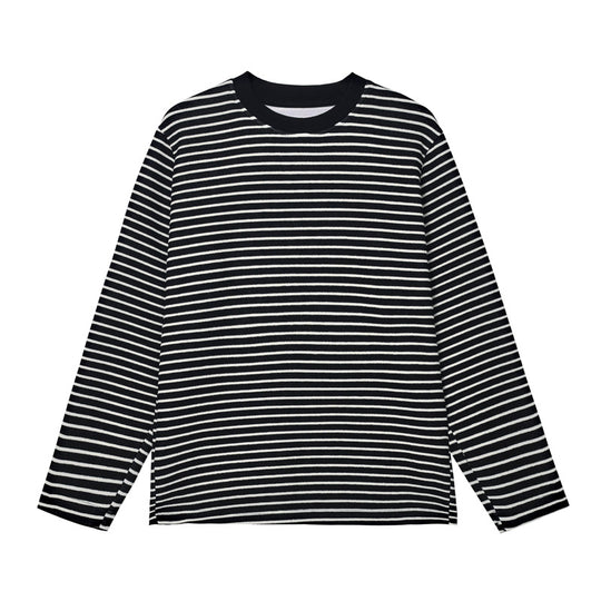 Unisex Lässiges gestreiftes Langarm-T-Shirt Shop Nory