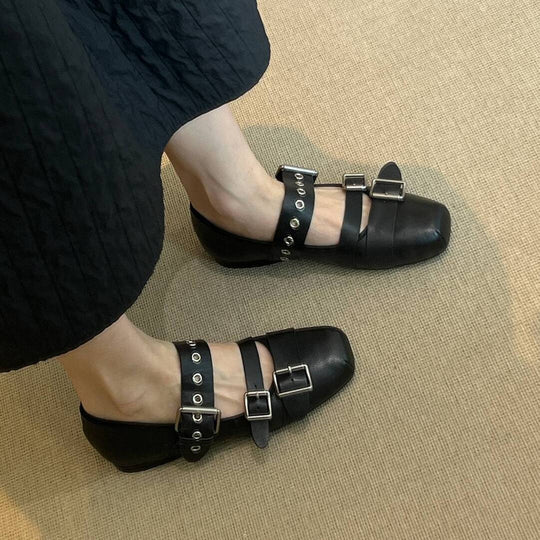 Damen Ballerinas mit modischem Schnallen-Design und bequemer Sohle Shopnory