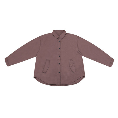 Unisex Weite Hemdjacke im Overshirt‑Cut mit abgerundetem Saum und schrägen Pattentaschen Shop Nory