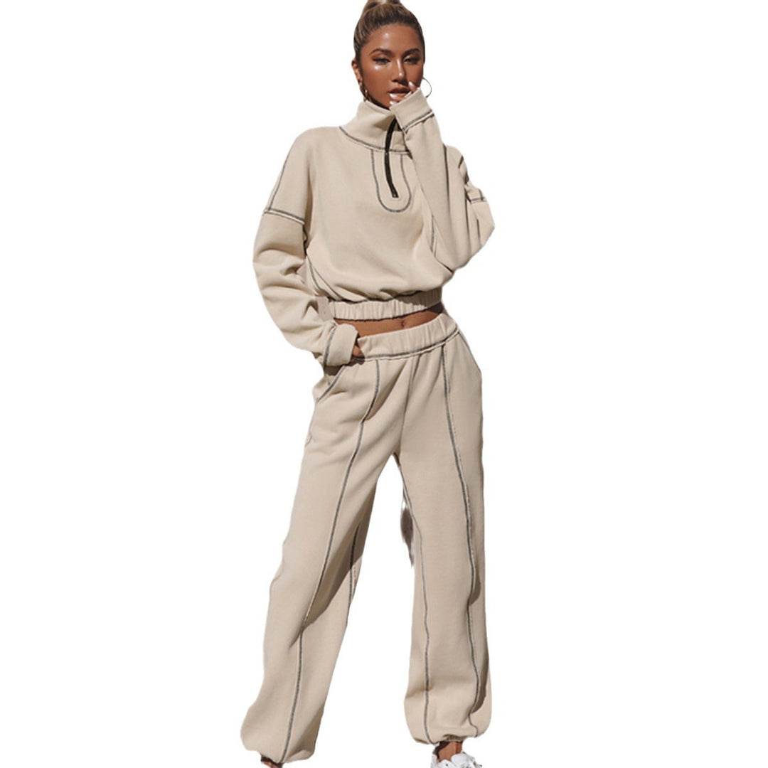 Damen kurzes Sweatshirt mit halbem Reißverschluss und elastischem Saum Shop Nory