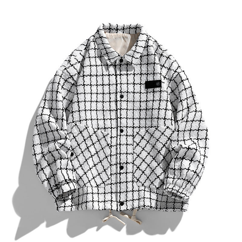 Herren Gepolsterte Coach‑Jacke mit geometrischem Muster und Kontrastbrusttasche Shop Nory