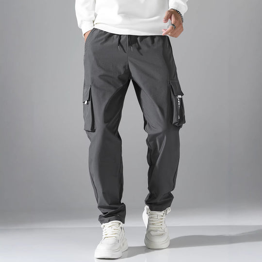 Herren Tapered Cargo-Jogginghose mit elastischem Tunnelzug, multifunktionalen Klapptaschen & ergonomischen Nähten Shop Nory