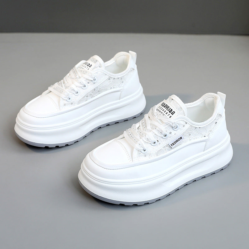 Damen modische Plateau Sneakers mit atmungsaktiver Mesh-Oberfläche und komfortabler Dämpfung Shopnory