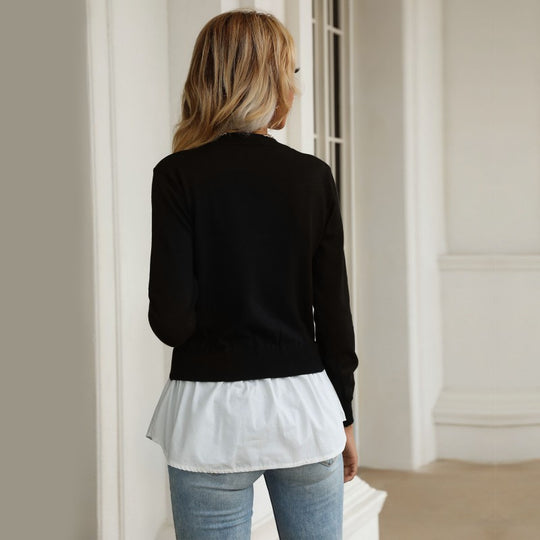 Damen Layering-Pullover mit Hemdoptik und feinem Feinstrick Shop Nory