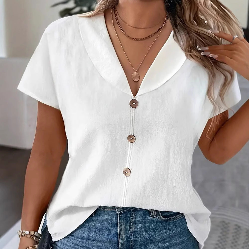 Damen lockeres Leinenbluse