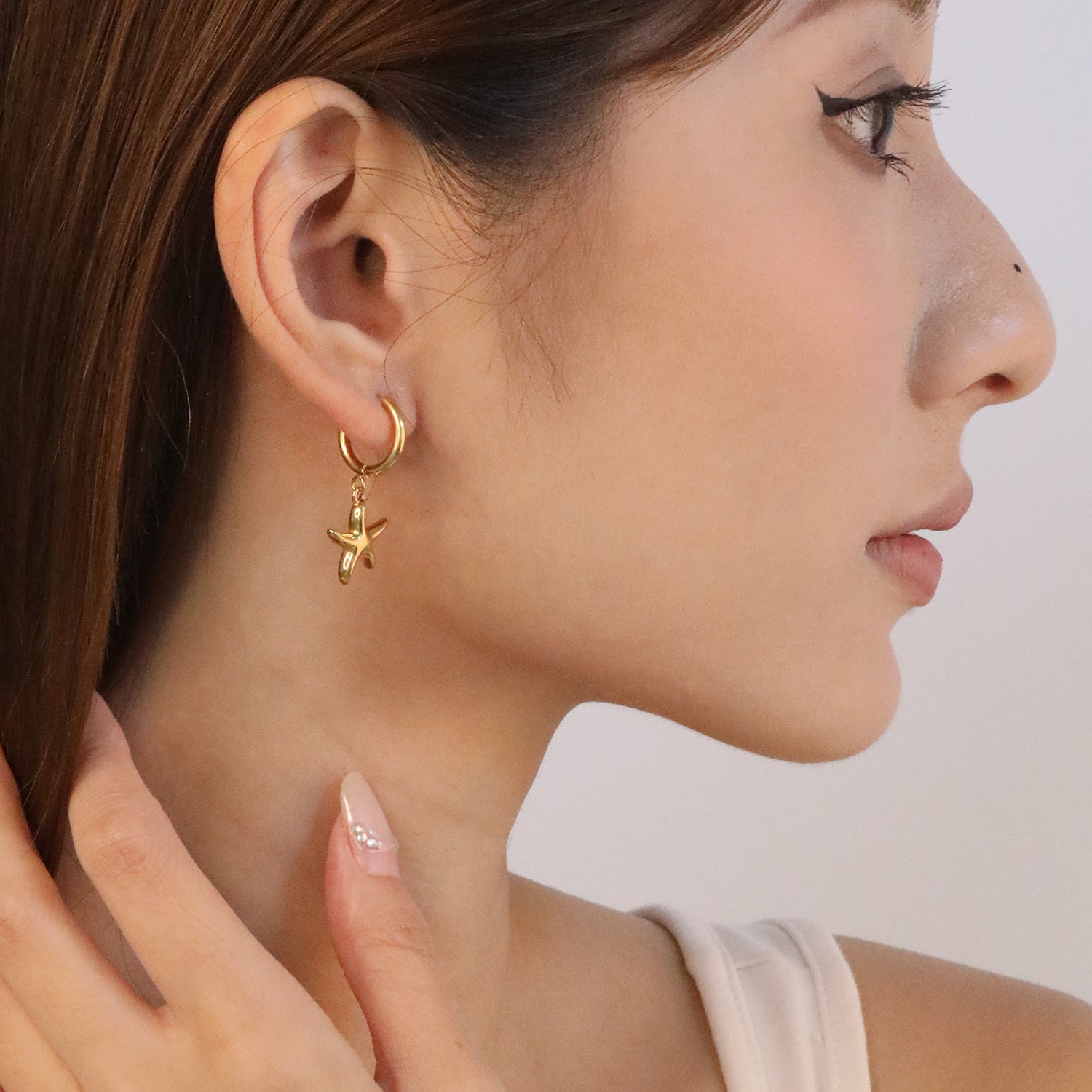 Damen Hängende Ohrstecker mit Muschel-Design und eleganter Goldbeschichtung Shop Nory