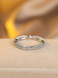 Damen Ring mit funkelnden Zirkonia und exquisitem Wellenmuster Shop Nory