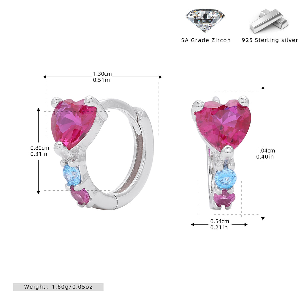 Damen Ohrhänger mit herzförmigem Zirkon und edler Verzierungen aus 925 Sterling Silber Shop Nory