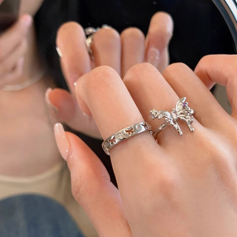 Damen zierlicher Ring mit funkelnden Swarovski-Kristallen Shop Nory
