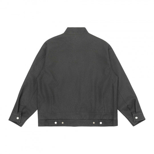 Unisex Boxy-Hemdjacke im Worker‑Stil mit Stehkragen, Frontreißverschluss und Pattentaschen Shop Nory